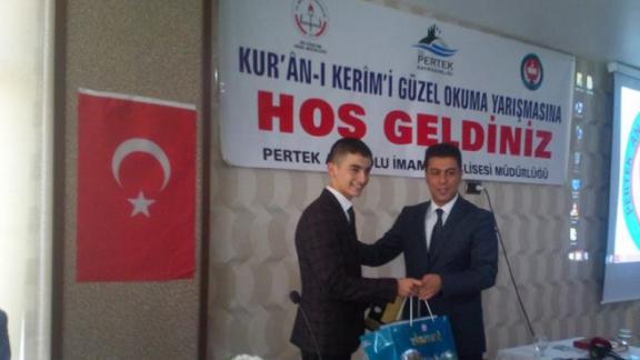 Kuranı Kerimi Güzel Okuma Bölge Yarışmasında Türkoğlu Anadolu İmam Hatip Lisesi öğrencisi bölge birincisi oldu